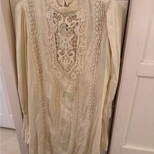 Free People Cream Lace Blouse